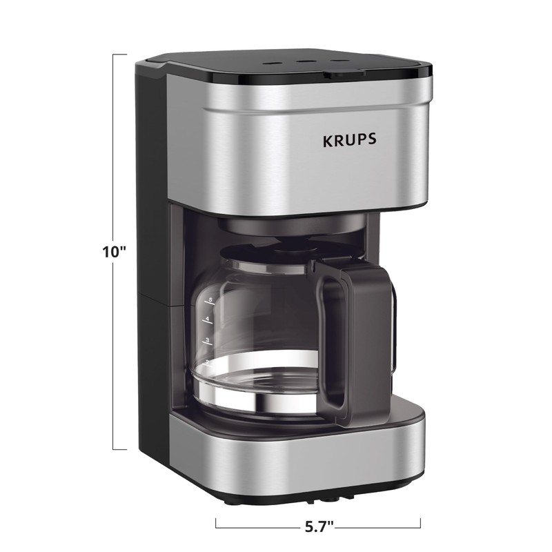 KRUPS Simply Brew Compact 5 Cup Coffee Maker: Stainless Steel