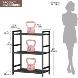 Zenira 3 Tier 28" Tall Bookshelf 20 Inch Wide, Small Bookcase with Open Shelves 3 Shelf Bookcase Small Bookshelf
