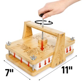 Pumtus Large Flower Press Kit, 6 Layers 11" x 7" Leaf Plant Preservation Kits, Even Pressure DIY Bamboo Floral Pressing Kit, Easy Pressed Arts and Craft Tool for Wedding Flower Preserve, DIY Lovers