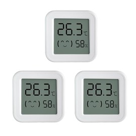 Comphic Tuya Zigbee Temperature Humidity Sensor with LCD Display, Intelligent App Monitor in Real Time Remote Control for Alexa/Home 3 Pieces