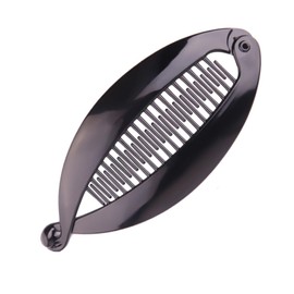 perfeclan Banana Hair Clip for Women Fashion Hair Accessories for Women Girls Classic Banana Hair Clip Fishtail Design for Thin Black