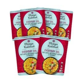Maya Kaimal - Organic Indian Everyday Dal - Red Lentil 10oz - Fully Cooked with Butternut Squash and Coconut - Vegan - Microwavable - Ready to Eat Meals- Pack of 6