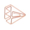 100pcs Rose Gold Paper Clips Cute Diamond Shaped Multifunctional Metal
