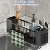 Sink Organiser Black with Towel Holder, Kitchen Organiser Sink with