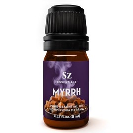 Sz Essentials - 5-Year Aged Myrrh Premium Essential Oil – Rich, Earthy Aroma | Pure & Natural for Aromatherapy & Wellness - Therapeutic Grade & Vegan - 100% Pure and Natural - Undiluted - 0.17 fl oz.