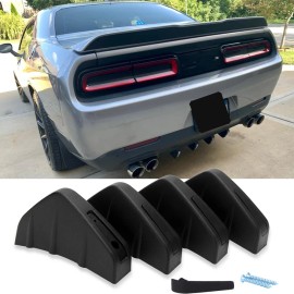 KEEPDSGN For Dodge Challenger Charger Rear Bumper Diffuser Splitter Spoiler Shark Fins