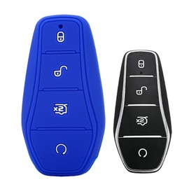 Silicone Remote Keyless Fob Cover Protector for BYD Dolphin Han EV Qin Plus DMI Song Pro Yuan Max Tang (Blue)