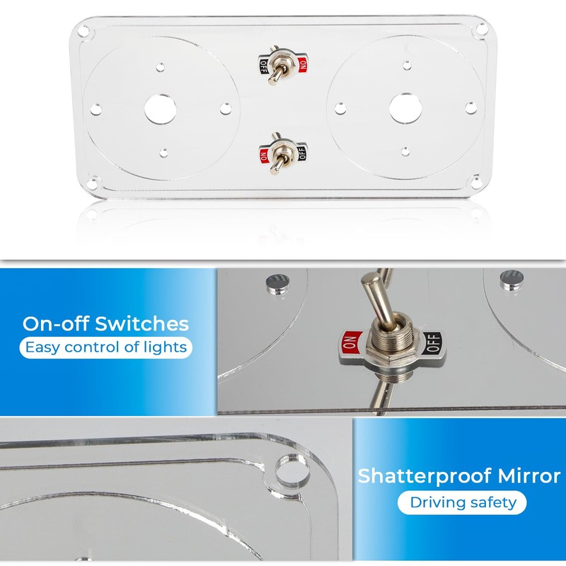 motoparty Dome Lights Plate fits for Peterbilt 379 389, Mirror