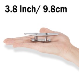 Boat Cleat, 4 inch Open Base Dock Cleat, All 316 Stainless Steel Boat Mooring Accessories, Free Installation Accessories Bolts, Nuts and Screws, 2PCS, 4 Inch