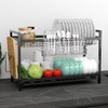 304 Stainless Steel Utensil Holder, Silverware Drying Rack with Hooks