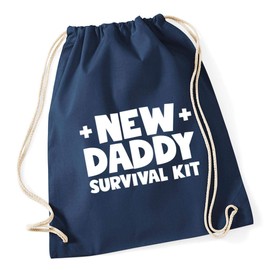 Hippowarehouse New daddy survival kit Drawstring Cotton School Gym Bag 37cm x 46cm, 12 litres