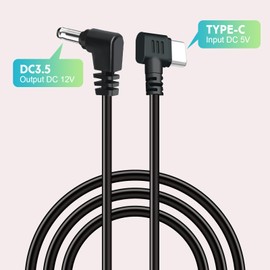 SYGGDERS USB-C to DC3.5 Car Charger Cable, Suitable for Replacing The Charging Cable of The Car Mounted Wireless Reversing Camera Display Screen (9.84FT)