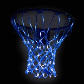 Rukket Basketball Light Up Hoop Net, Change Colors with Remote, Heavy Duty LED Replacement Basketball Nets, Fits Outdoor Indoor 12 Loops Rim, Glow in The Dark Neon Basketball Hoop