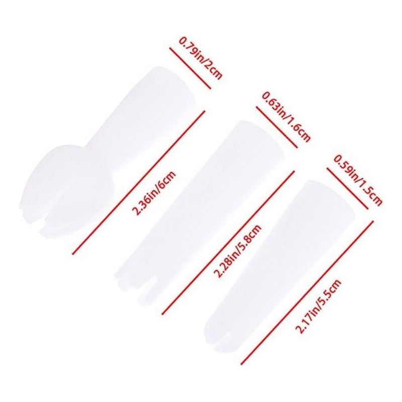3 Pcs White Set Whip Cream Dispenser Head Whipped Nozzle