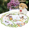 Simhomsen Embroidered Easter Bunny Round Doily Placemats (Round 15 inches