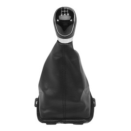 Anlseiod For Fiesta MK5 2008, MK6 2008-2012 5 Gear Shift Gaiter Faux Leather + Gear Knob Gear Stick Boot OE # 8A6R-7H409-MA, 8A6R7H409MA, 1556845(Black Knob)