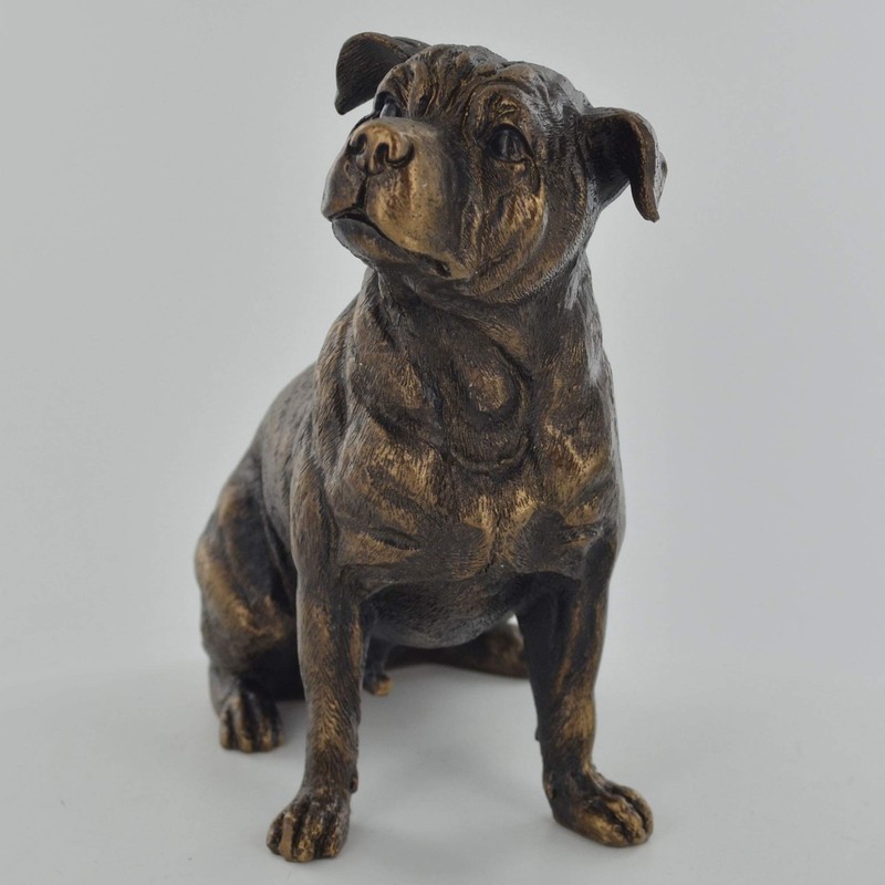 Fiesta Studios Staffordshire Bull Terrier Bronze Effect Statue Home Decor
