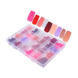 minkissy 1 Box Frosted Fake Nails Nail Coffin Hat Cymbals Nail Art Fake Nails Glossy Fake Nails Makeup Remover Pads Toggle Switch Artificial Coffin Muslin Slippers Doll House Abs