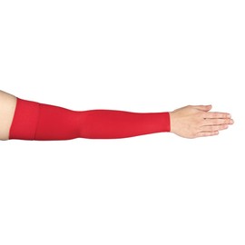 Lymphedivas Red Medical Graduated Compression Arm Sleeve for Lymphedema (Short 20-30 mmHg Medium)