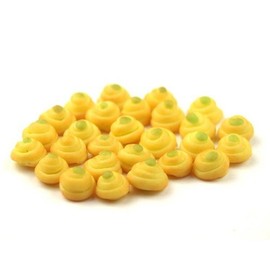 MyTinyWorld 8 x Dolls House Miniature Lime Icing Topped Spiral Buns