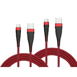 6ft and 10ft Long USB-C Cables Fast Charge Type-C Cord Compatible with Lenovo Tab M11 (2024)/M10(2023)/M9(2022), Power Wire Data Sync Red Braided High Speed