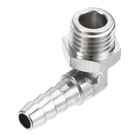 sourcing map Nickel-Plated Hose Nozzle 6 mm Barbed Wire M12 x 1.5 Right Angle Pipe Connector