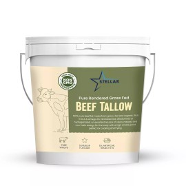 Stellar Chemical Corp Beef Tallow - 100% Grass-Fed & Finished - Good for Cooking, Baking ~ 15 Pounds
