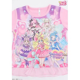 Kaitak Family Kimi and Idol Pretty Cure Kids Luminous Pajamas, Long Sleeve, Ruffles, Spring, Autumn, Pink, 120