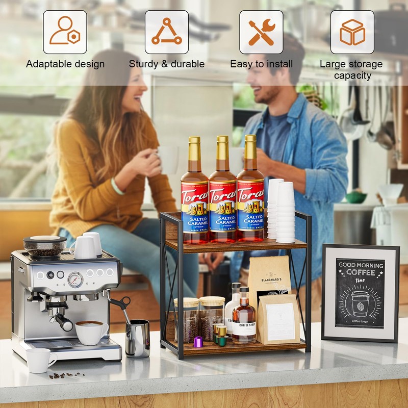 Giikin Kitchen Counter Shelf, Kitchen Countertop Organizer, 2 Tier Spice