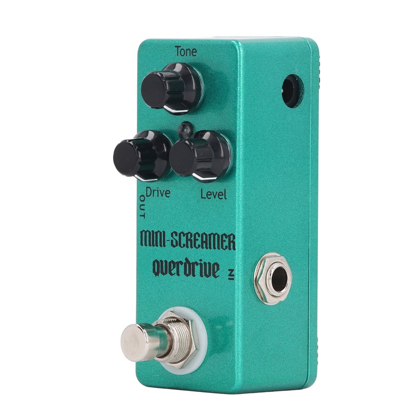 Overdrive Effect Pedal with Drive Level Tone Control Knobs Aluminum
