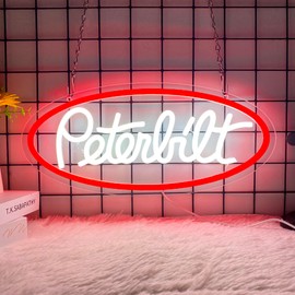 Foxiden Peterbilt Neon Sign for Wall Decor, Dimmable Peterbilt Garage Truck Led Neon Light Sign USB Powered for Farm Bedroom Man Cave Bar Birthday Gifts