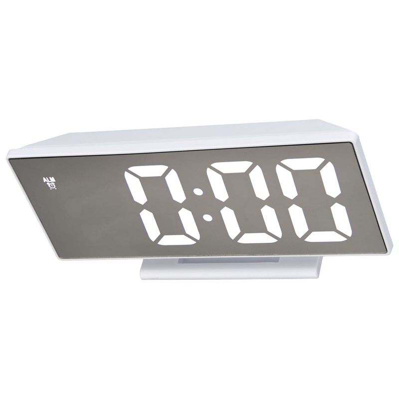 Digital Alarm Clock LED Mirror Screen USB Charging Automatic Dimming