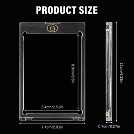 CENBEN 10PCS 35PT Magnetic Trading Card Holders, Transparent Trading Card Sleeves with Hard Protective with UV Protection, Magnetic Cards Display Case for Baseball Sport Game Cards