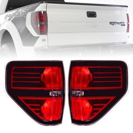 Boine Tail Light Compatible With 2009 2010 2011 2012 2013 2014 Ford F150 F-150 Left Driver and Passenger Side Rear Light Housing Brake Lamp - Red Smoked Tail Light