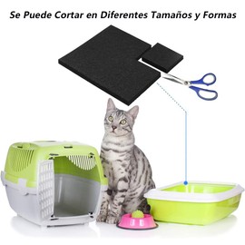 Paquete de 10 Filtros de Carbón de Repuesto para Caja de Arena para Gatos, Filtros de Olor de Carbono de 15 x 16,5 cm, para Cajas de Arena Cerradas para Gatos