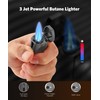 RONXS Cigar Lighter and Cutter Set, Adjustable Jet Flame Torch