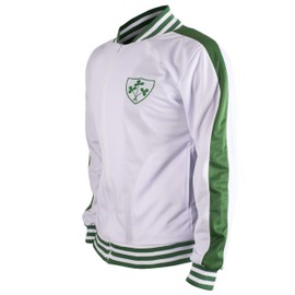 Ireland Jacket Retro Football Tracksuit Zipped Jacket Men Top - M White