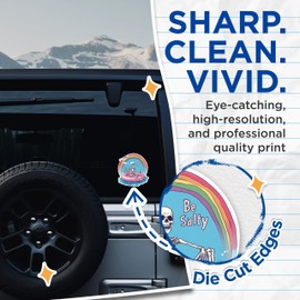 (2 Pack) Be Salty Stickers - Funny Unbothered Skeleton Enjoying Life Floating in Ocean - 5 Inches On Longest Side - Premium Vinyl Decal - Sticks to Any Smooth Flat Surface - Made in USA - BMCS1998