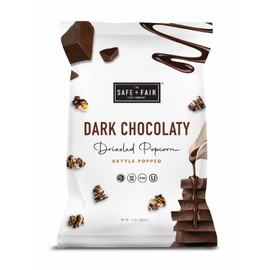 Safe + Fair Kettle Popped Gourmet Popcorn, Vegan Dark Chocolaty Drizzle, Free From Top 9 Allergens and Artificial Ingredients, 5.5 oz