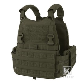 KRYDEX Tactical SCARAB Plate Carrier Heavy Duty Vest Green w/ Side Plates Pocket