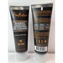 Shea Moisture Gel Cleanser African Black Soap Detoxifying Aloe 4 oz Lot of 2