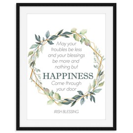 Irish Blessing Wall Art Decor Print, May Your Troubles Be Less, Great Gift For Housewarming, Home, Irish Blessing or St Paticks Day, 11 inch x 14 inch By H+CO Inspired