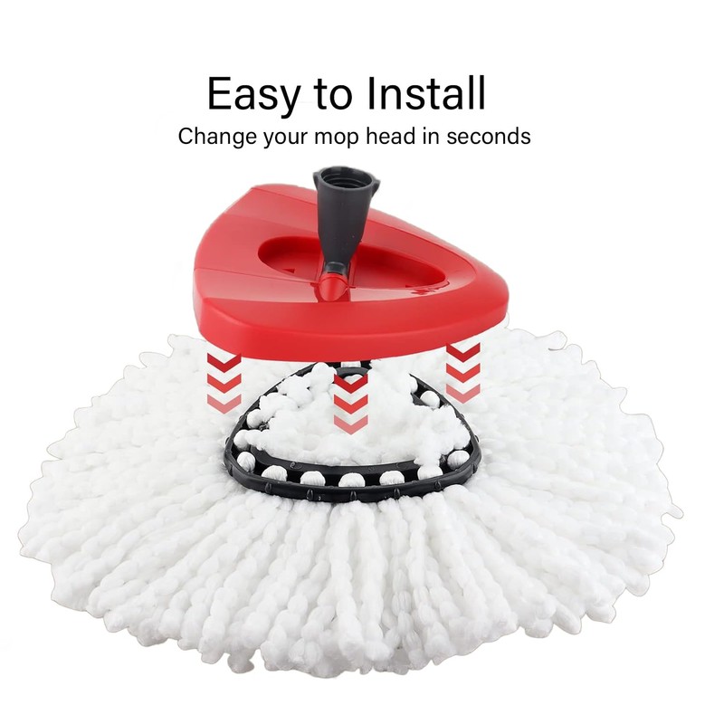 4 Pack Spin Mop Replacement Head with 1 Rotating Mop