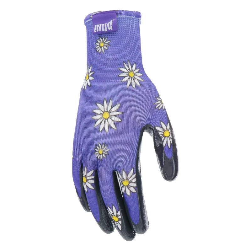Simply MUD Grip Women's Daisy Printed Nitrile Coated Palm Garden