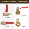 sourcing map 2Pcs Brass Water Mini Ball Valve Shut Off