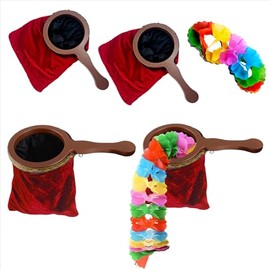 sumrica Magic 2 PCS Magical Magic Props Change Bag Make it Appear or Disappear for Magic Tricks(Red,Handle 29cm Bag 15cm x 15cm x 26cm)