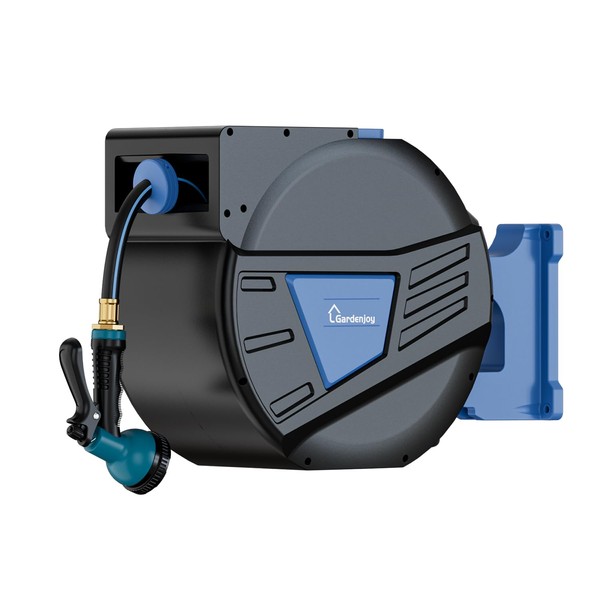 GARDENJOY Retractable Garden Hose Reel, 65 ft x 5/8 inch