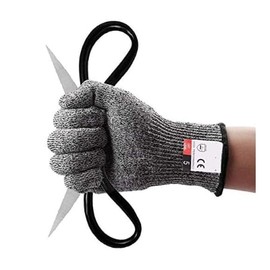 LTJP Products 1 Pair of Large Cut Proof Resistant Butcher Gloves Grade 5 Gloves Kitchen HPPE Scratch Resistant Glass Cutting Safety Protection for Gardeners Construction Workers Mechanics