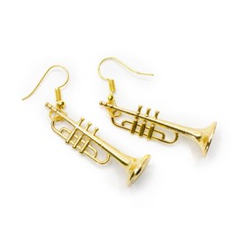 Miniblings Trumpet Earrings Orchestra Music Instrument Fun Cardboard Box Handmade Fashion Jewellery I Earrings Silver-Plated, Plastic
