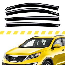 Extra Durable Window Deflectors Tape-On Window Visors Rain Guards Fit for Kia Sportage 2011-2016, Sun Visors, Wind Vent Visors, Window Vent Shades, Exterior Car Accessories - 4 pcs. AG0089